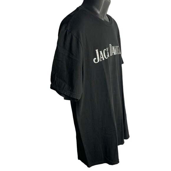 Jack Daniels Whiskey Crewneck T Shirt L Black Graphic Double Sided Short Sleeve - Picture 6 of 6